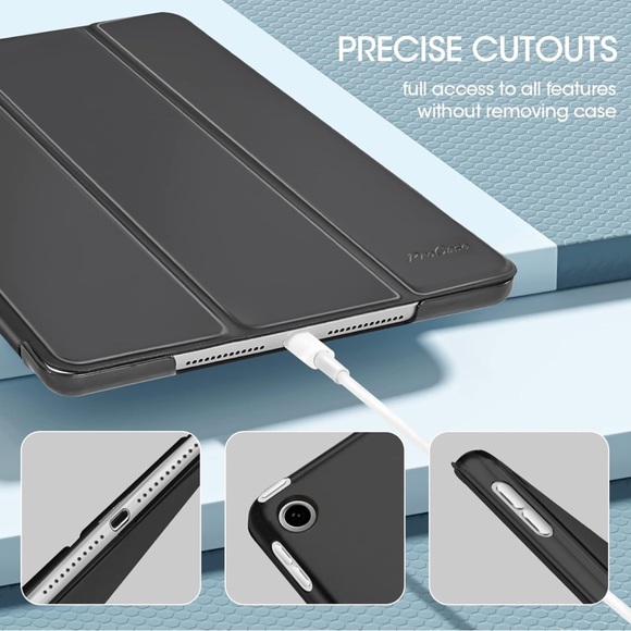 New Black ProCase Protective Foldable Case for iPad 10.2 Inch - Picture 4 of 5